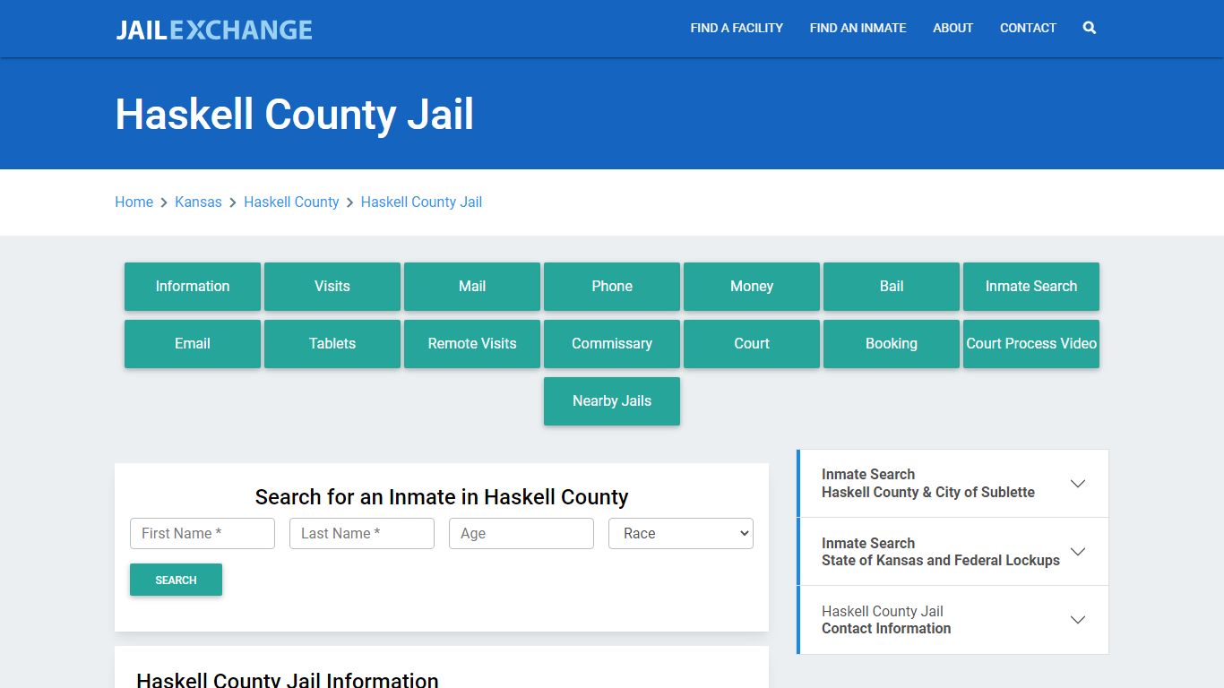 Haskell County Jail Roster Lookup, KS, Inmate Search